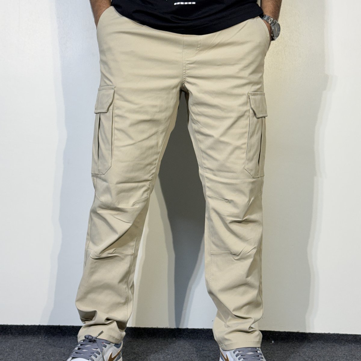 Projek Raw 6 Pocket Relaxed Fit Cargo Pants - Beige