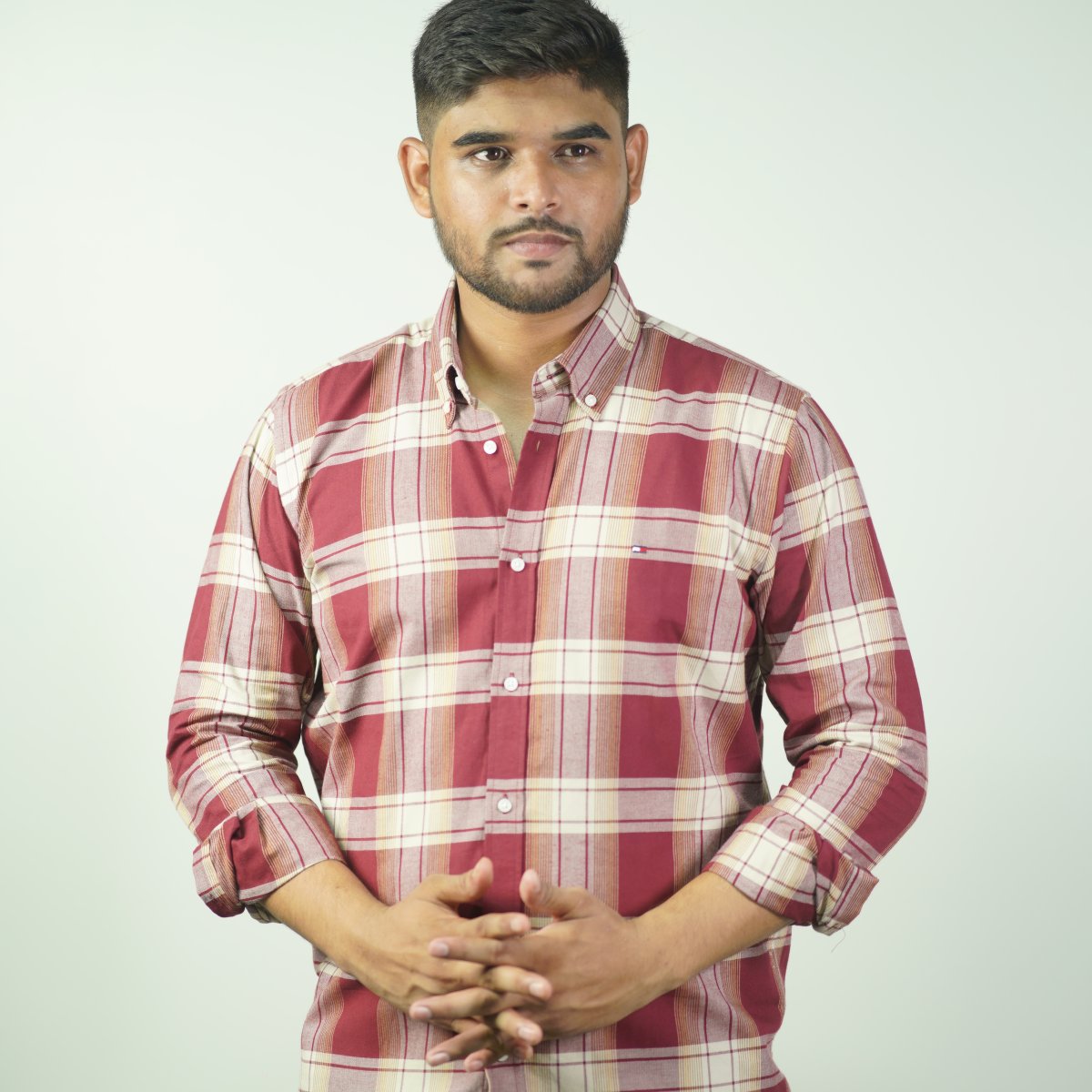 Tommy Hilfiger Classic Maroon Check Shirt
