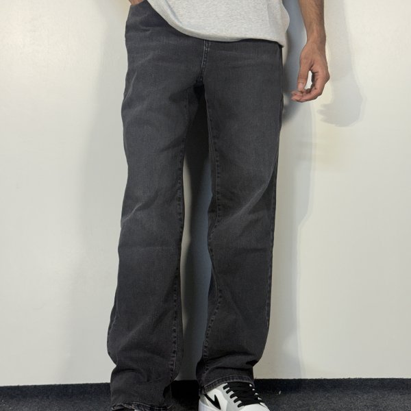 Faded Black Straight Fit Denim Jeans