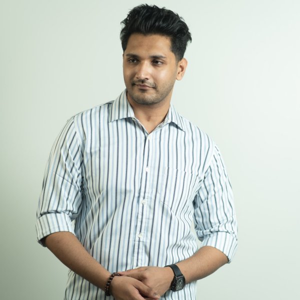 Tommy White- Navy-Sky Blue Multi Stripe Shirt