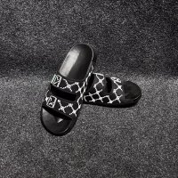Slippers Black Geometric Print