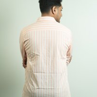 Tommy Peach and White Stripe Shirt