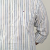 Tommy White-Cerulean-Sky Blue Stripe Shirt