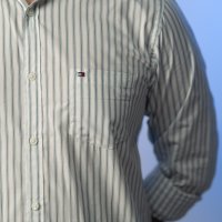 Tommy White-Navy-Powder Blue Stripe Shirt