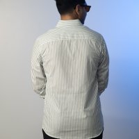 Tommy White-Navy-Powder Blue Stripe Shirt