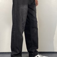 Washed Black Grinding Semi Baggy